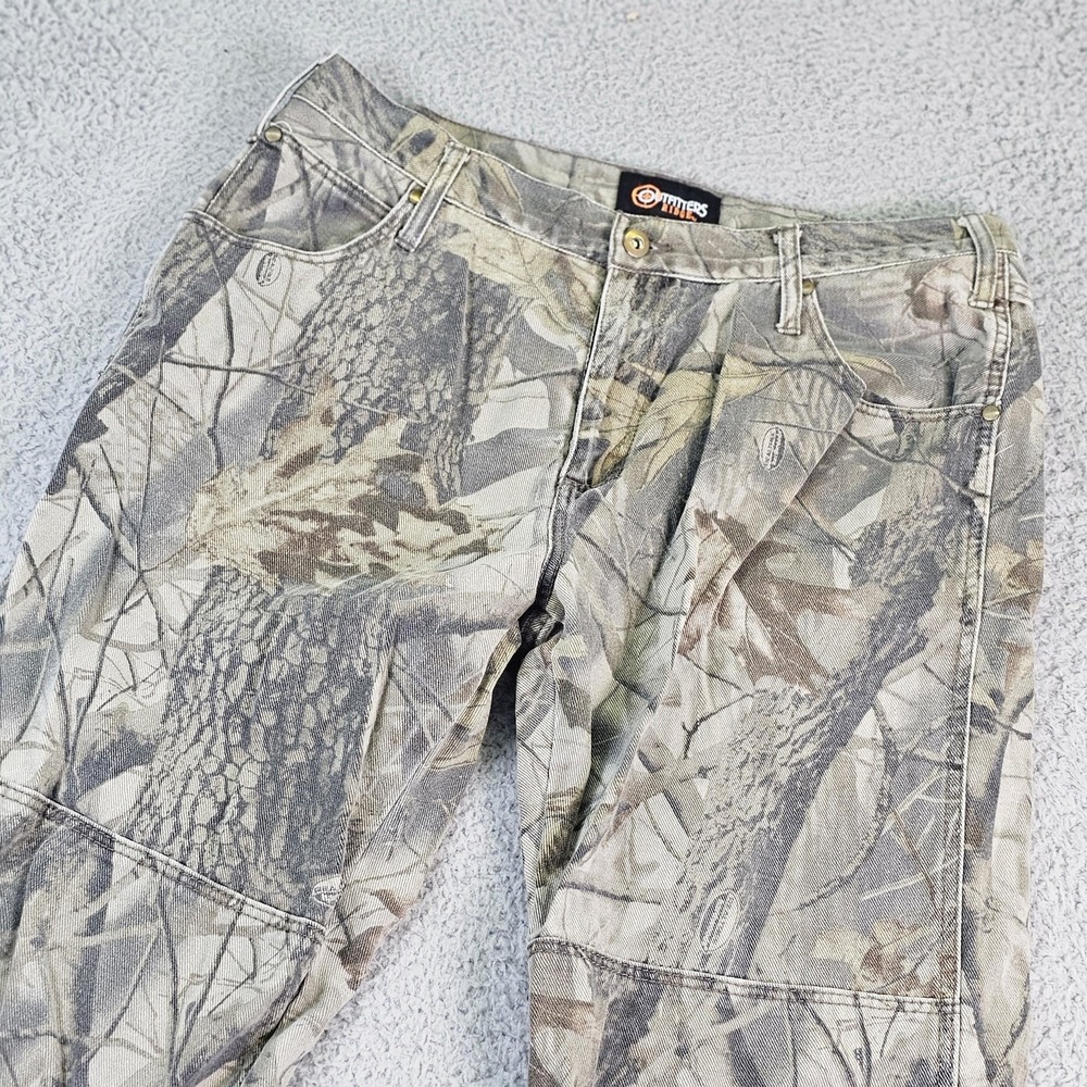 Outfitters Ridge Pants Mens 36x30 Brown Camo Cotton Double Knee Hunting Outdoor